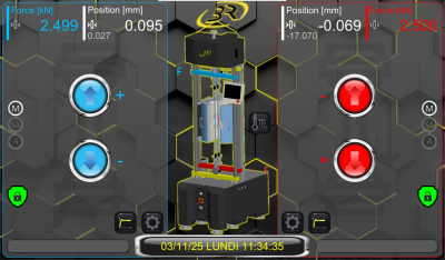screenshot of creep testing software with furnace