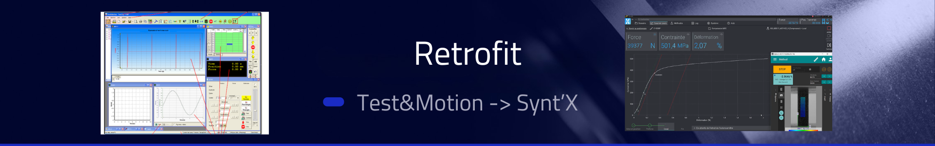 retrofit test&motion Doli software to Synt'x software 3R testing